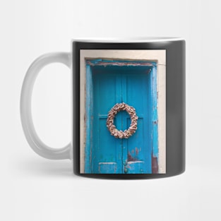 Blue Door and Wreath Mug